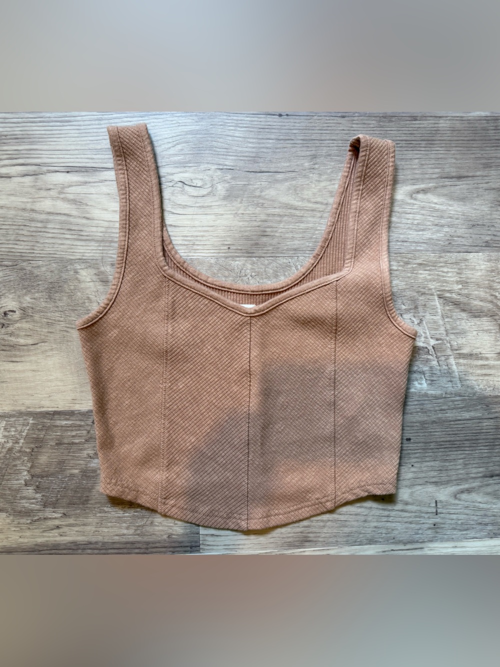 Worn Once - Aerie Cropped Ribbed Corset Tank Top